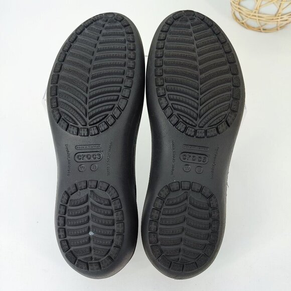 Crocs Women’s Kadee Black Rubber Ballet Flat Size 8 - Picture 8 of 8